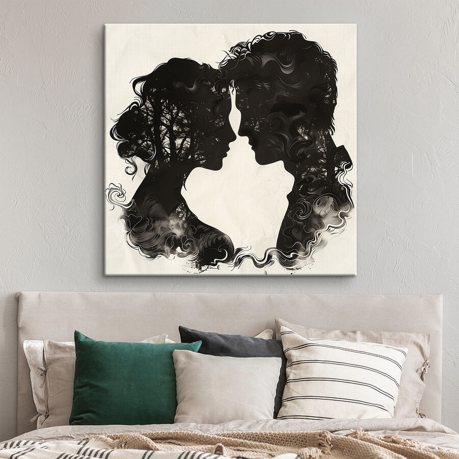 Man en vrouw oog in oog