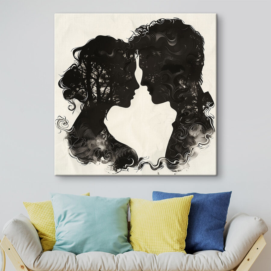 Man en vrouw oog in oog