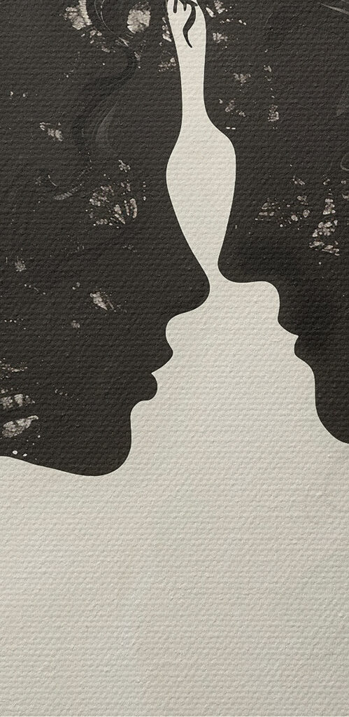 Man and woman face to face