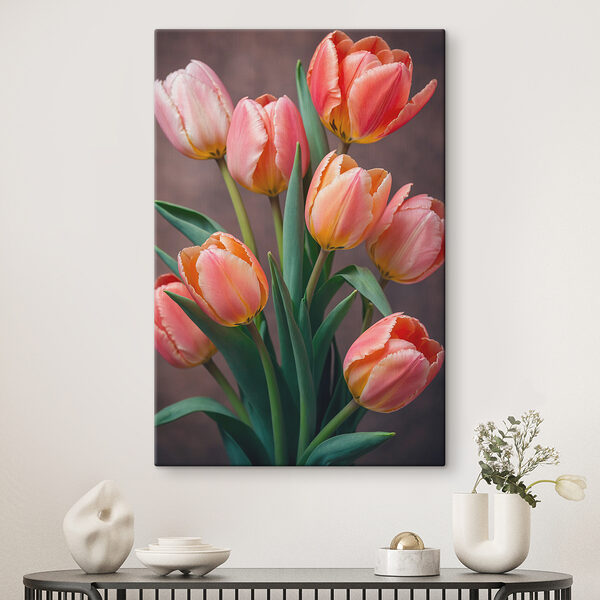 Groep roze en gele tulpen Groep roze en gele tulpen