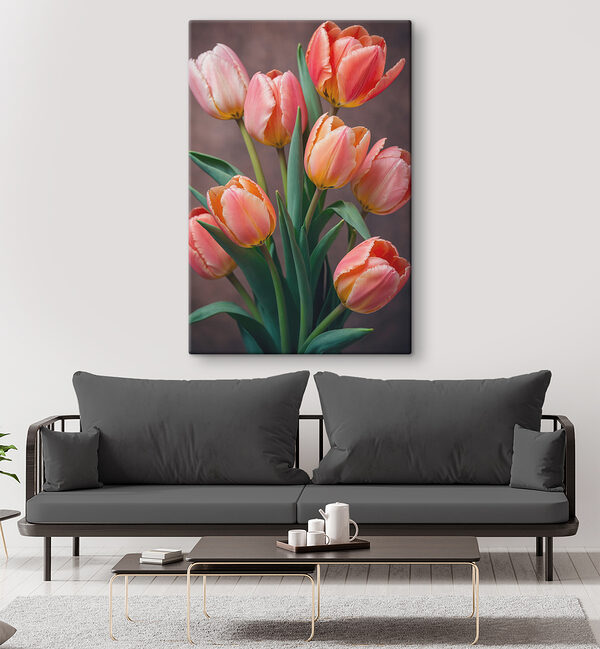 Groep roze en gele tulpen Groep roze en gele tulpen
