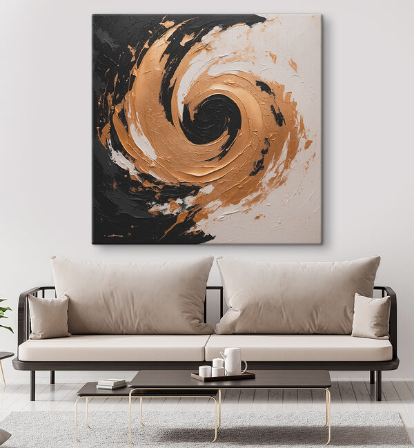Swirling abyss in black and cream