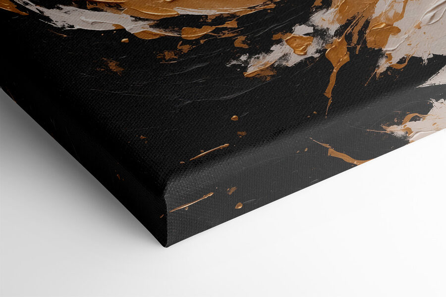 Canvas Schilderijen Wervelende afgrond in zwart en crème - Afbeelding 4