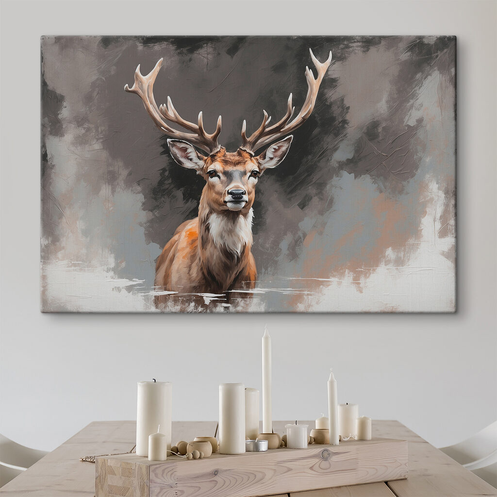 Deer with antlers looking at the camera Deer with antlers looking at the camera