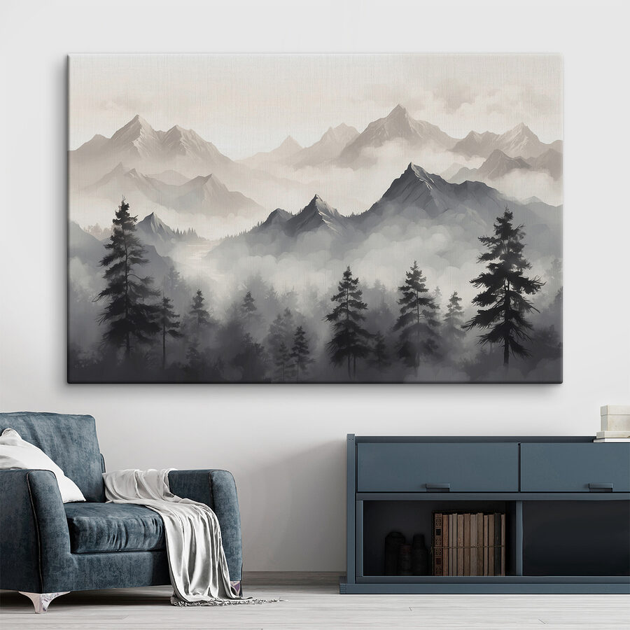 Landschap van bergen en bomen