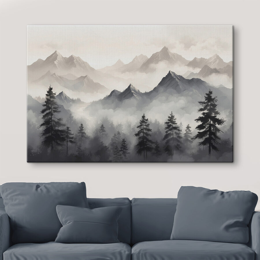 Landschap van bergen en bomen