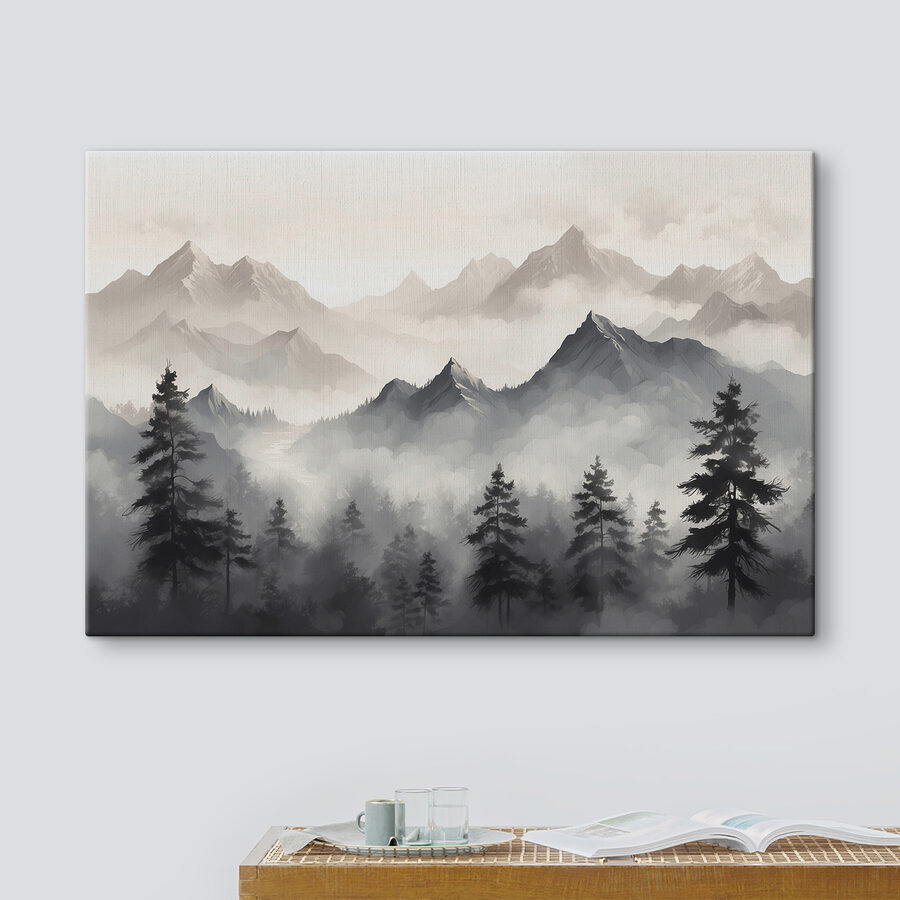 Landschap van bergen en bomen