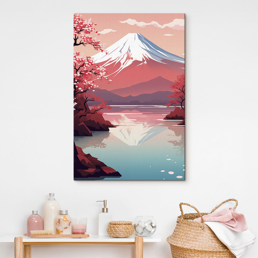 Berg met een meer en bomen Berg met een meer en bomen
