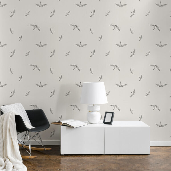 Patroon van vogels op een witte achtergrond Patroon van vogels op een witte achtergrond