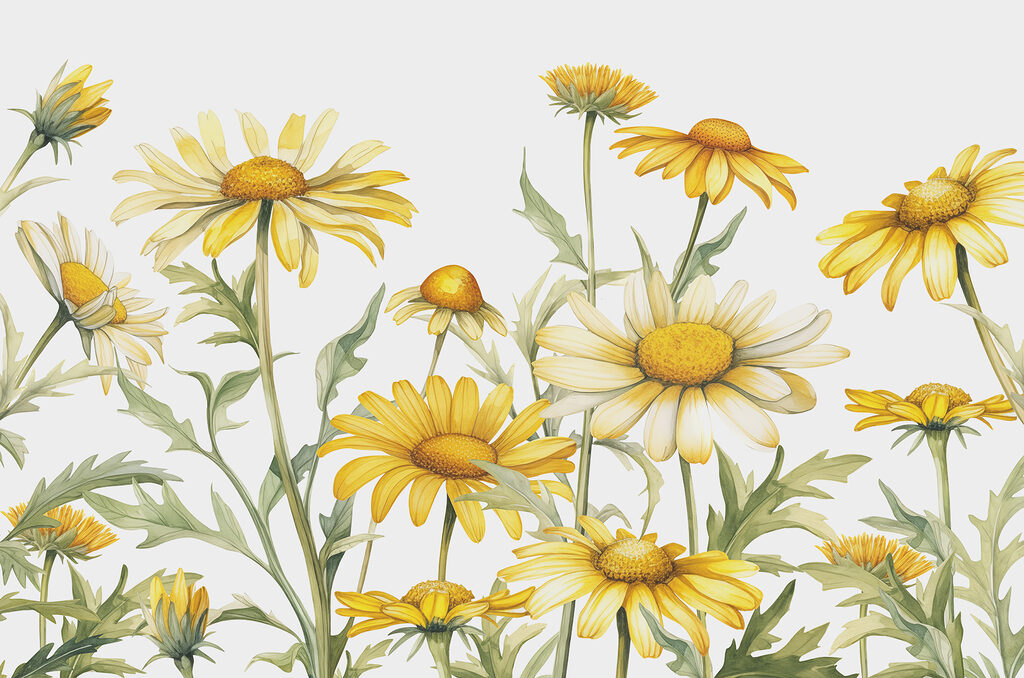 Groep gele bloemen Groep gele bloemen