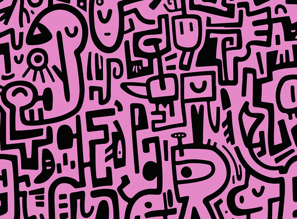 Roze en zwart patroon Roze en zwart patroon