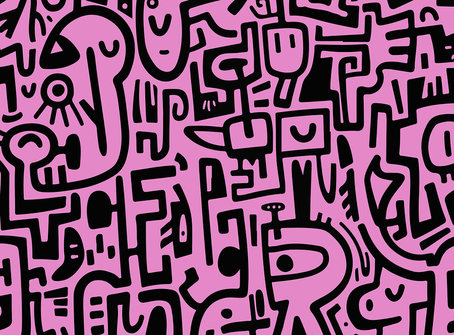 Roze en zwart patroon