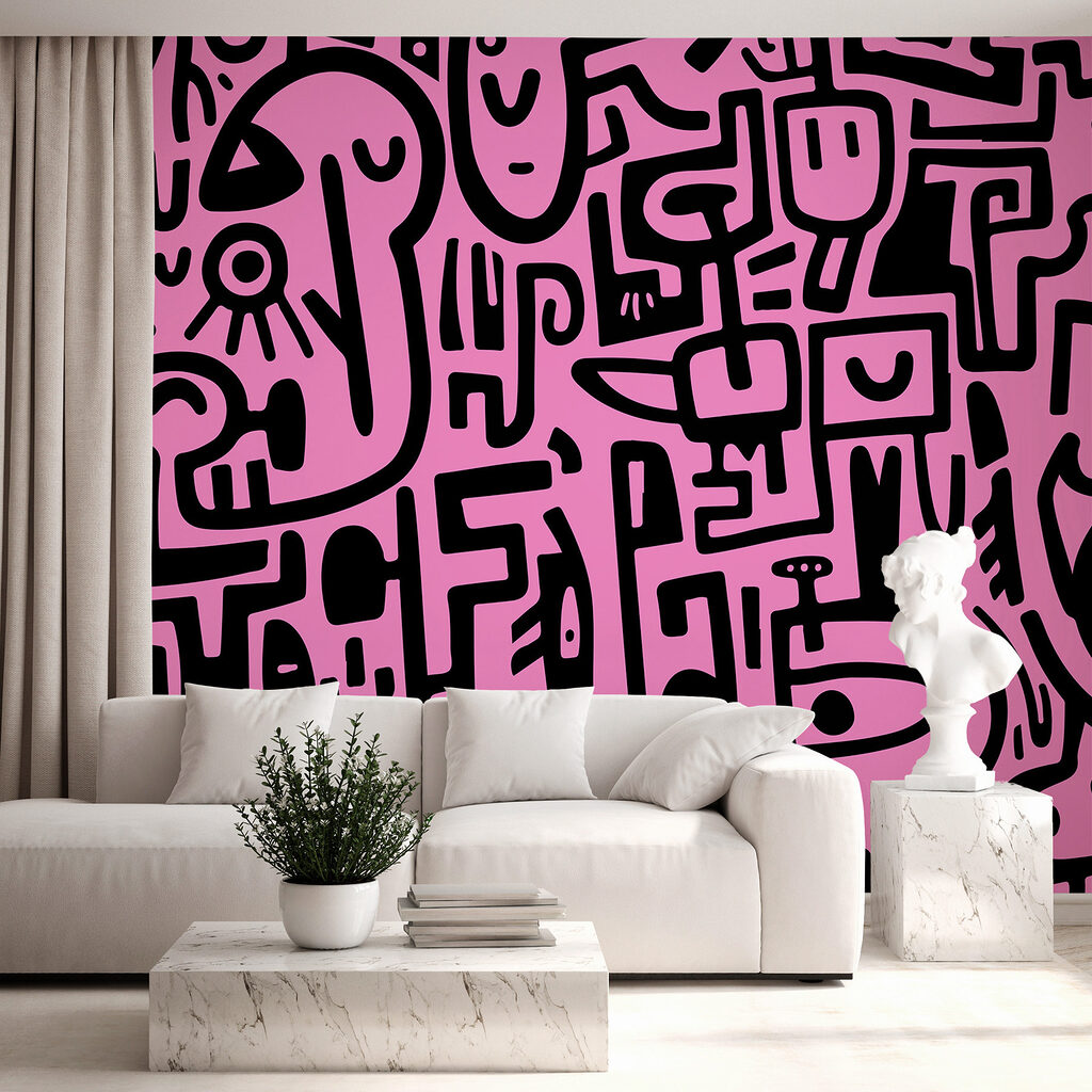 Pink and black pattern