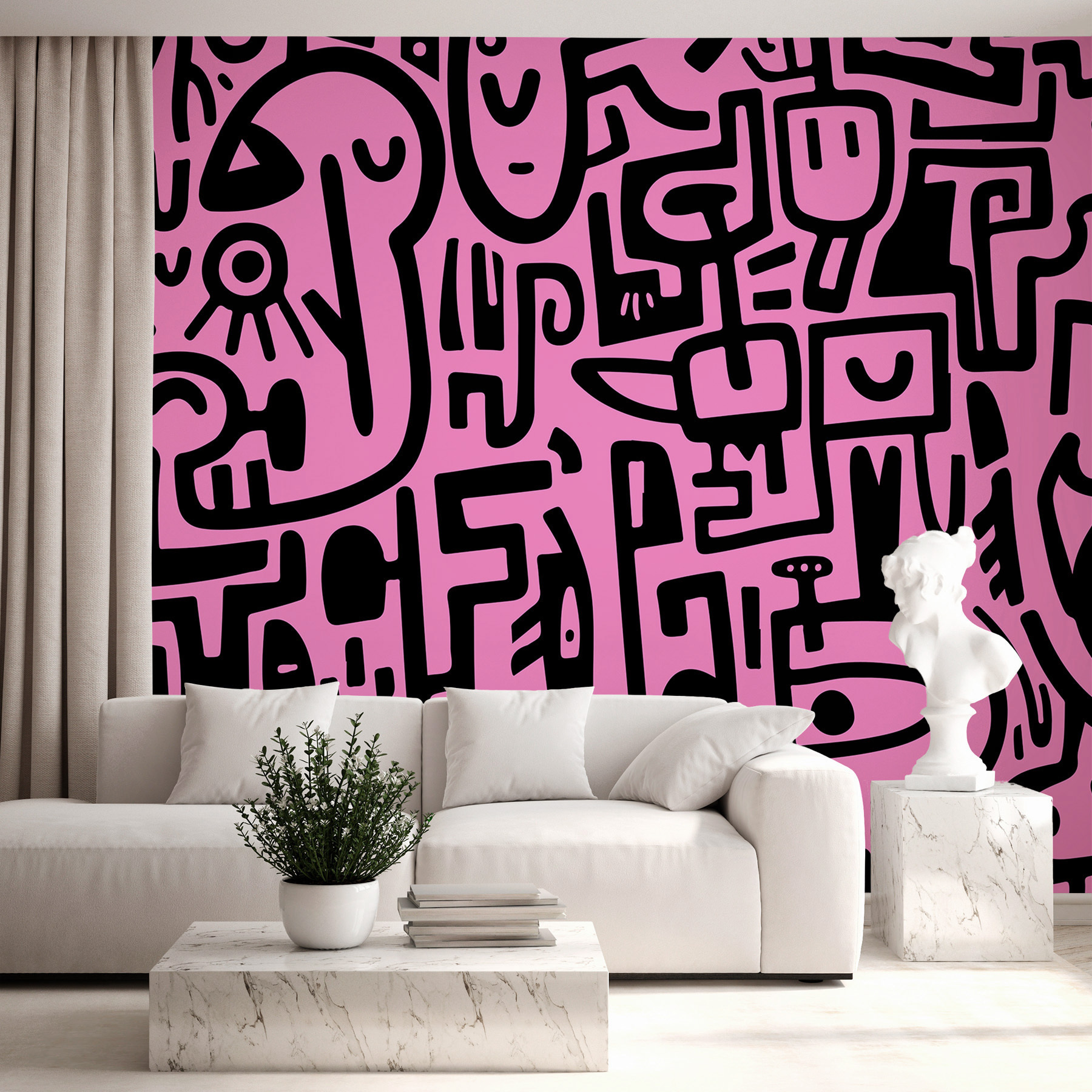 Pink and black pattern