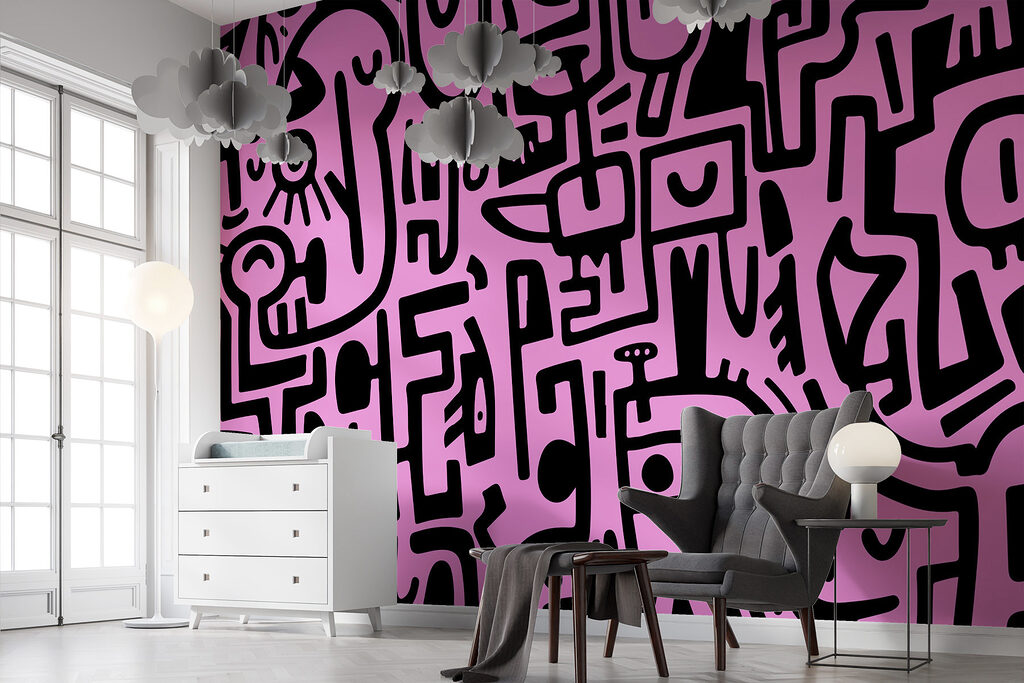 Pink and black pattern