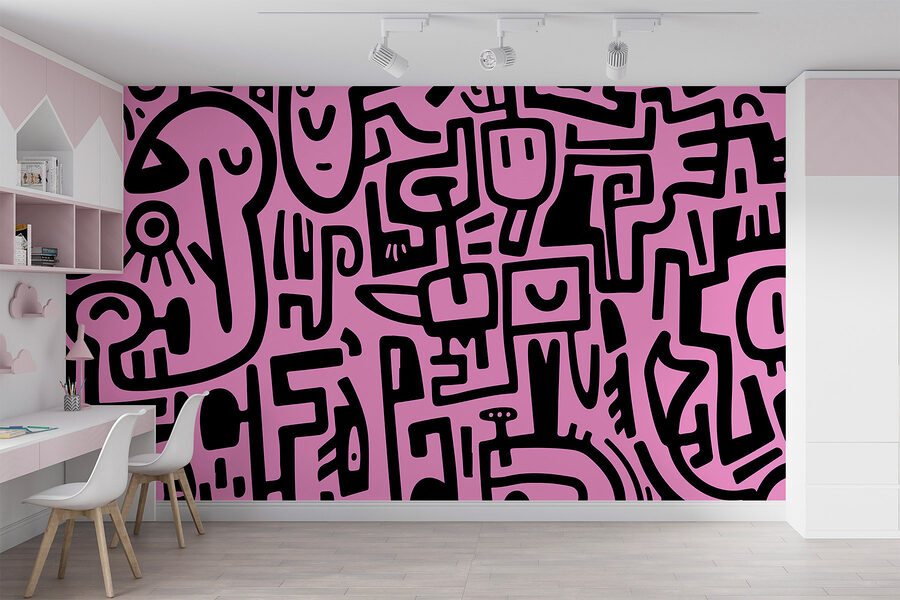 Roze en zwart patroon