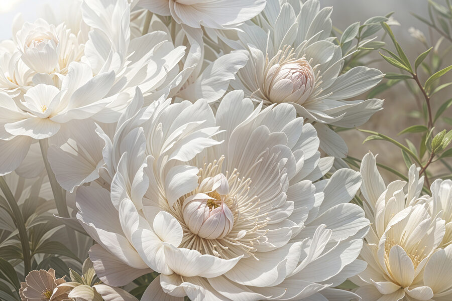 Close-up van witte bloemen