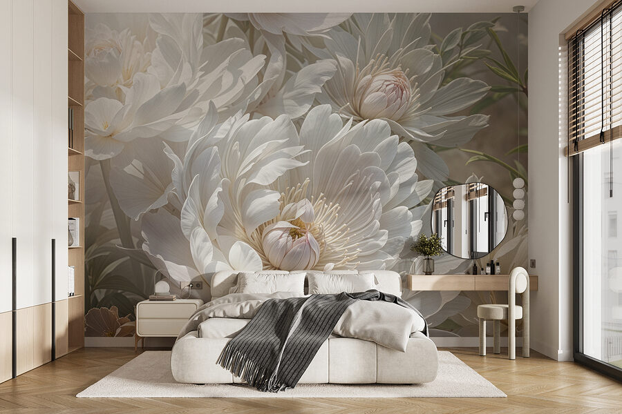 Close-up van witte bloemen
