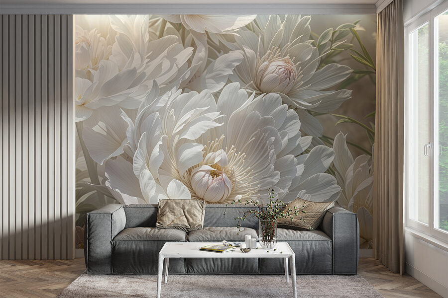 Close-up van witte bloemen