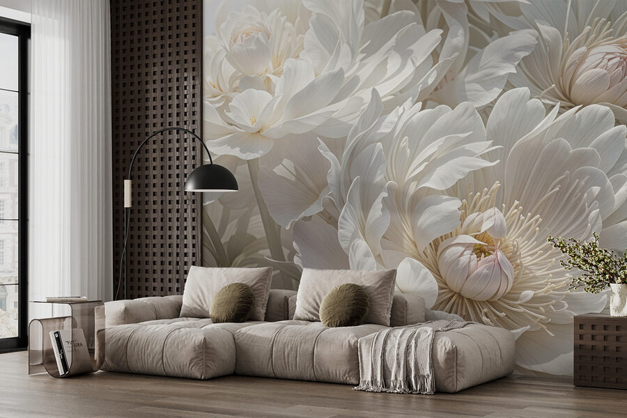 Close-up van witte bloemen