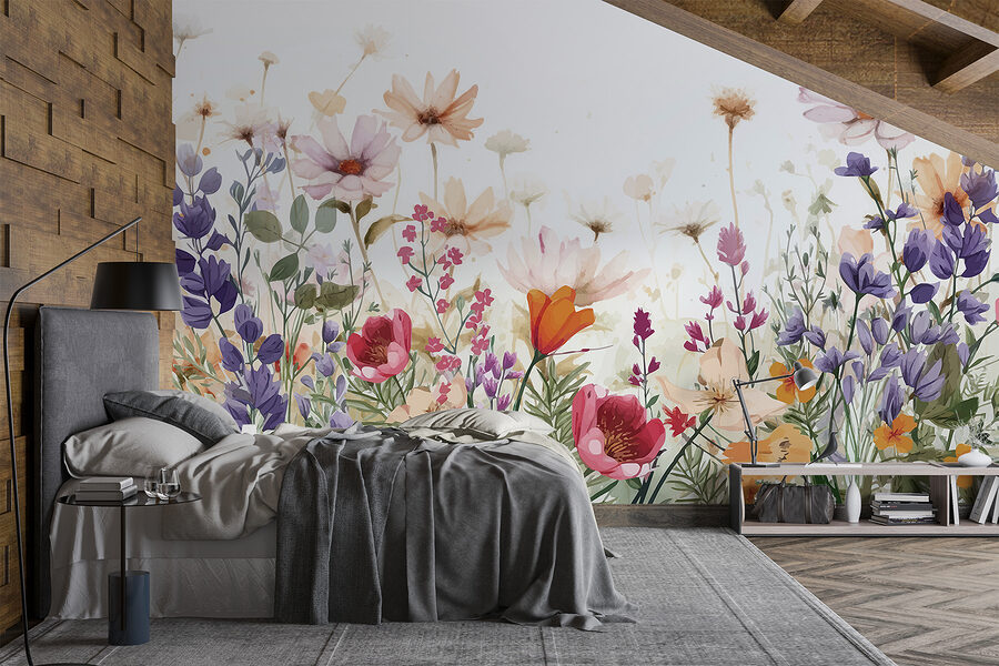 Groep bloemen op witte achtergrond