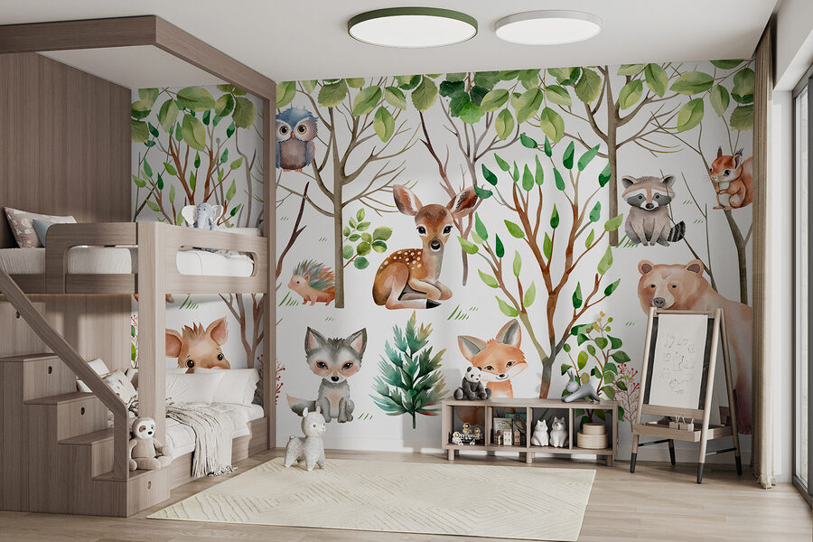Groep dieren in het bos