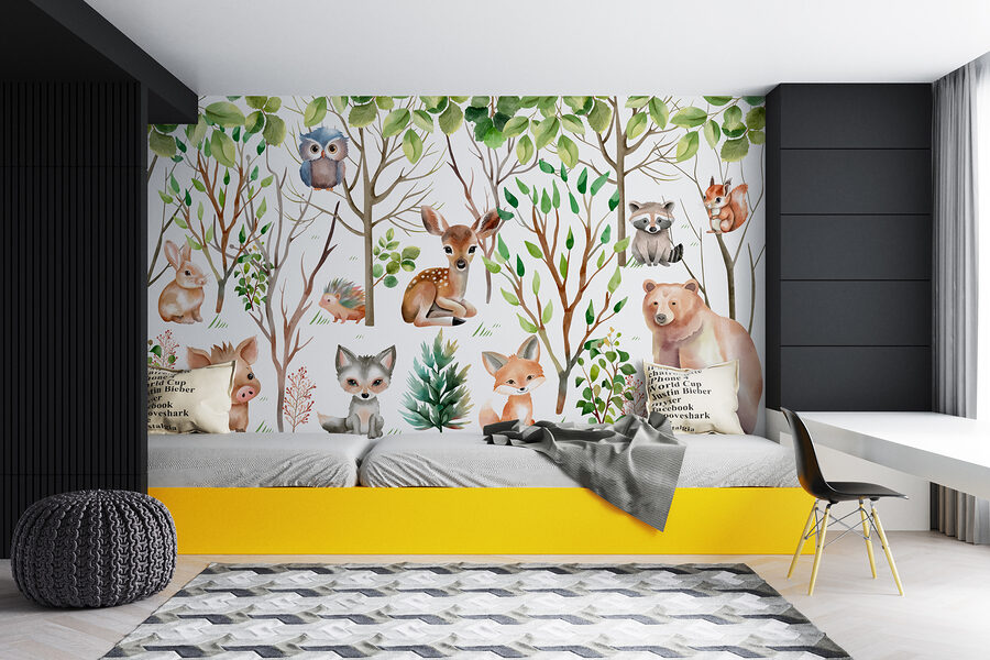 Groep dieren in het bos