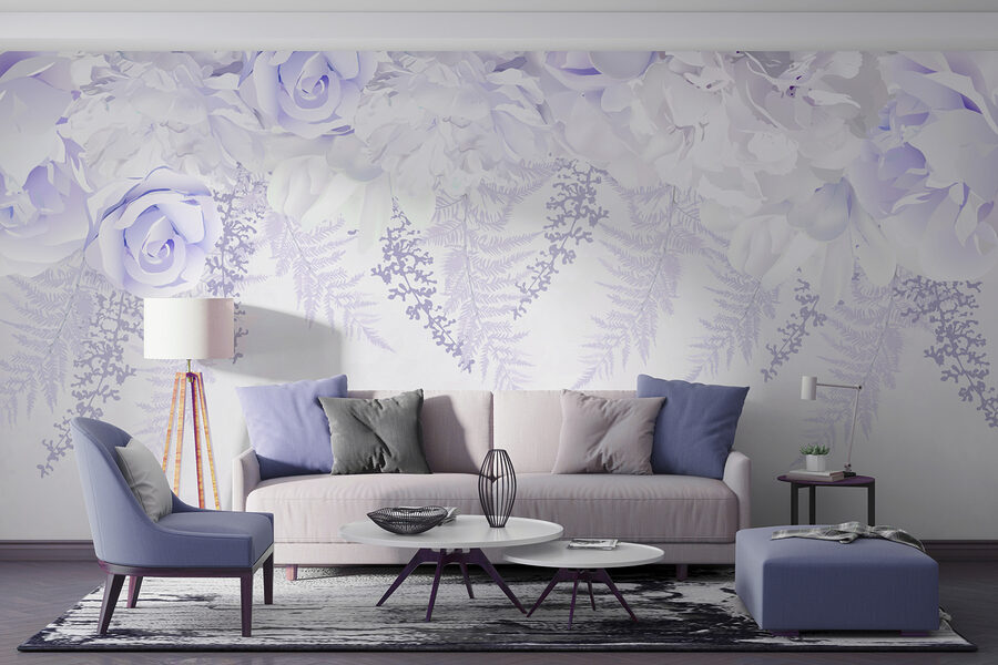 Witte en paarse bloemen