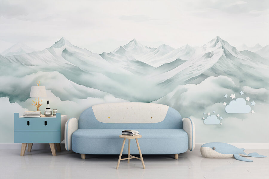 Bergketen met wolken