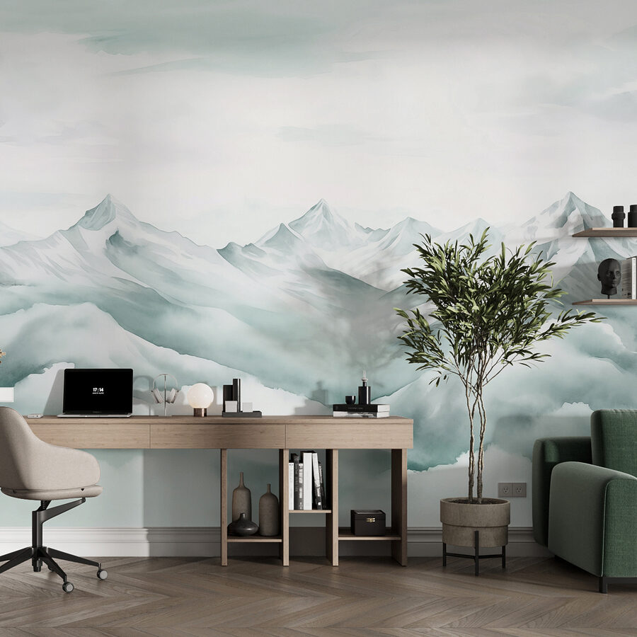 Bergketen met wolken