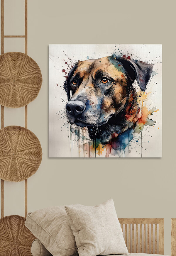 Schilderij van een hond Schilderij van een hond