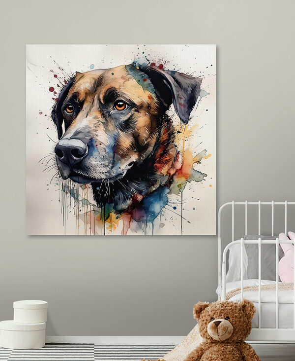 Schilderij van een hond Schilderij van een hond