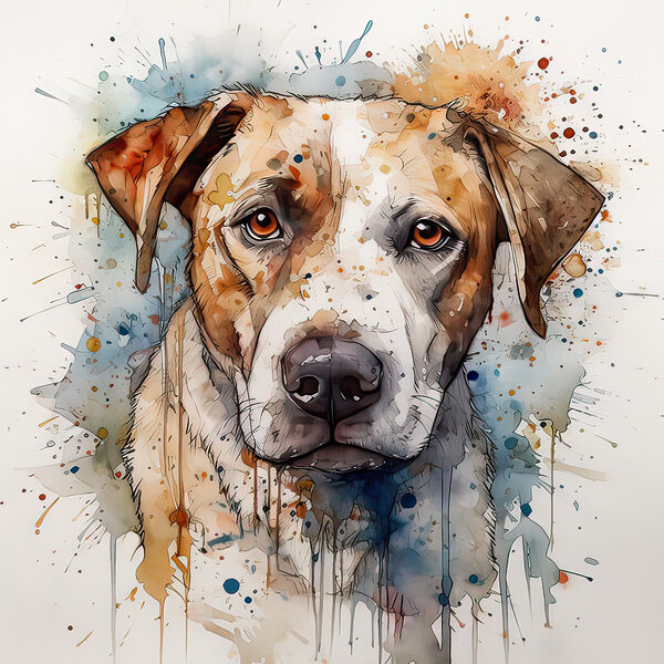 Schilderij van een hond Schilderij van een hond