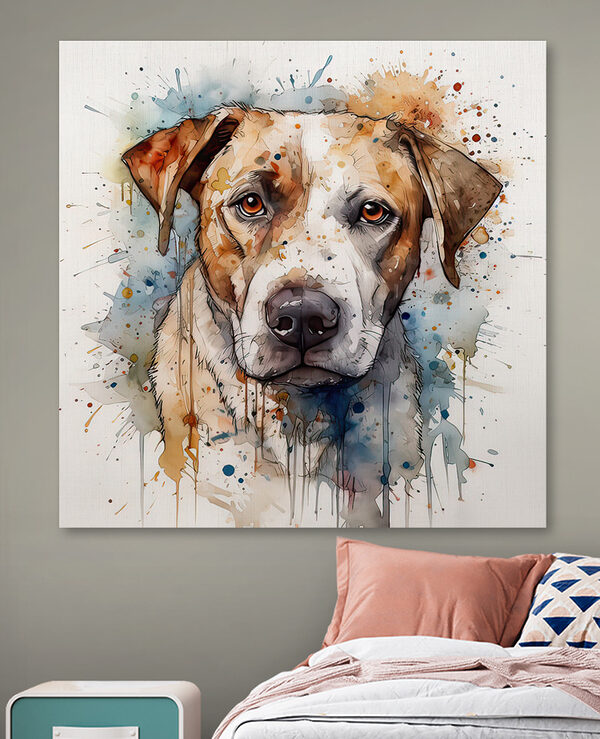 Schilderij van een hond Schilderij van een hond