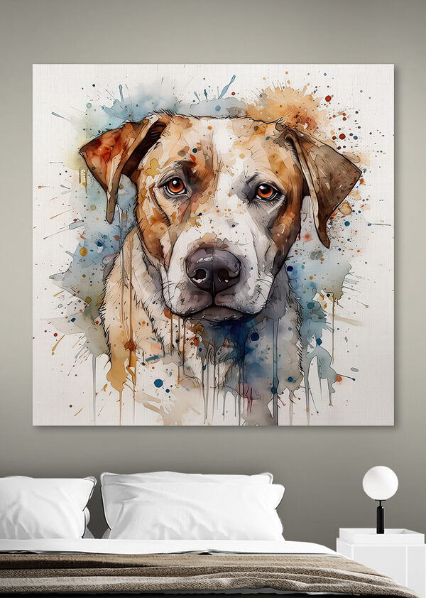 Schilderij van een hond Schilderij van een hond