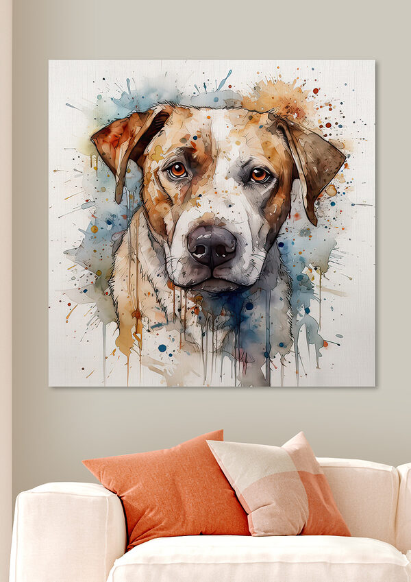 Schilderij van een hond Schilderij van een hond