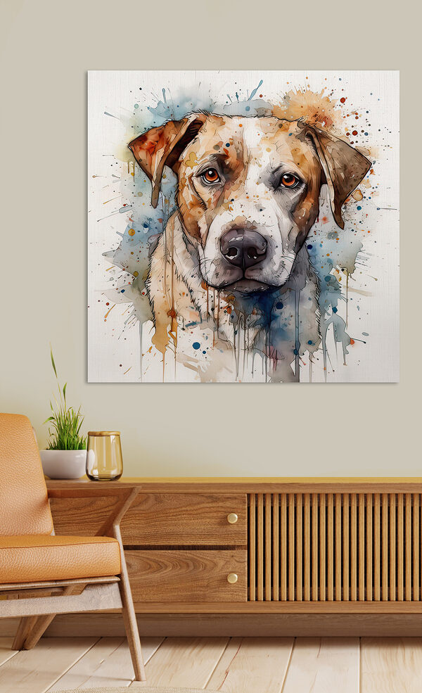 Schilderij van een hond Schilderij van een hond