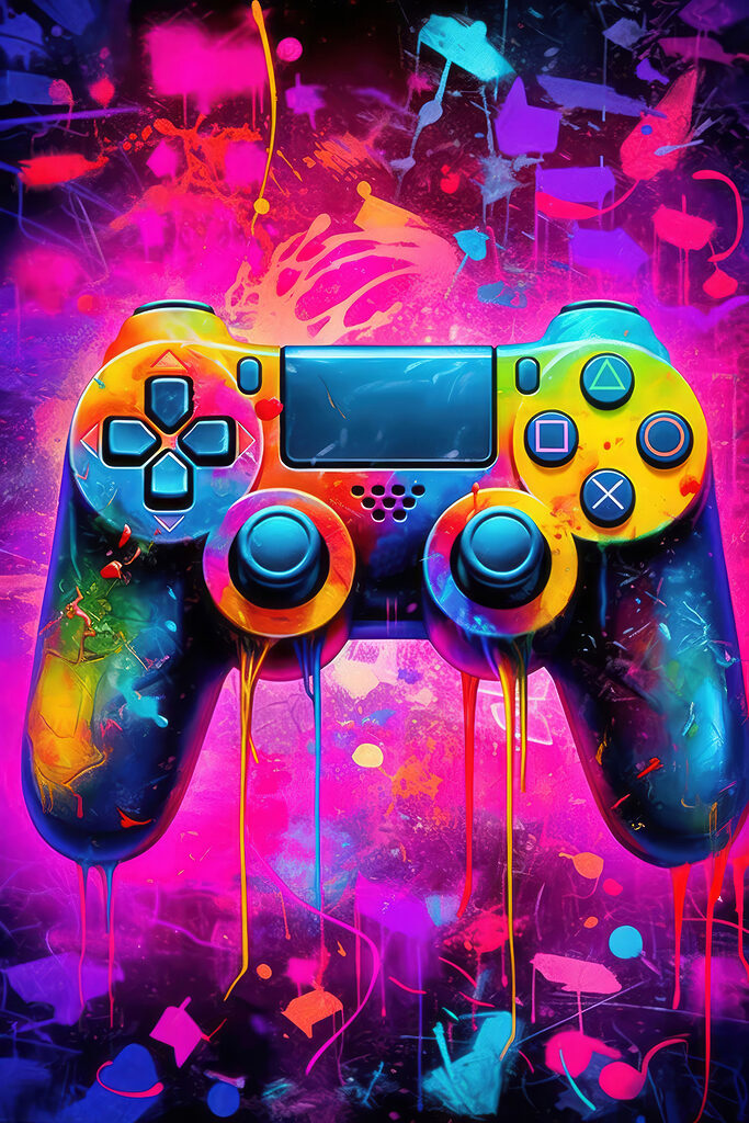 Colorful video game controller Colorful video game controller