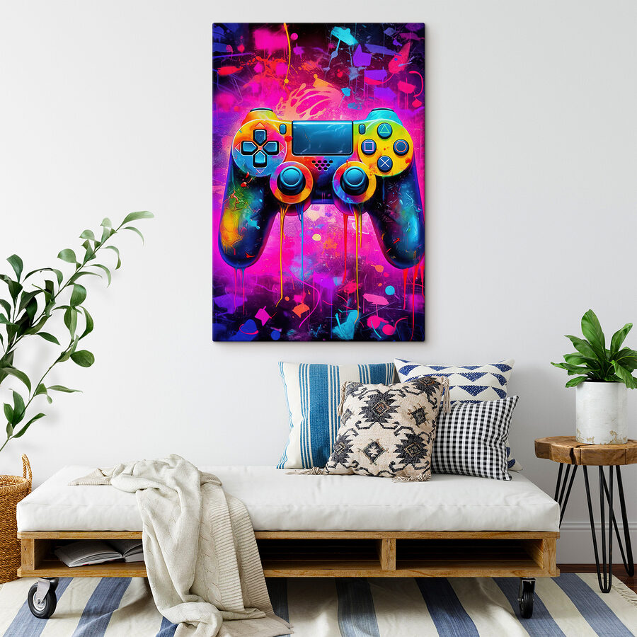 Kleurrijke videogamecontroller Kleurrijke videogamecontroller