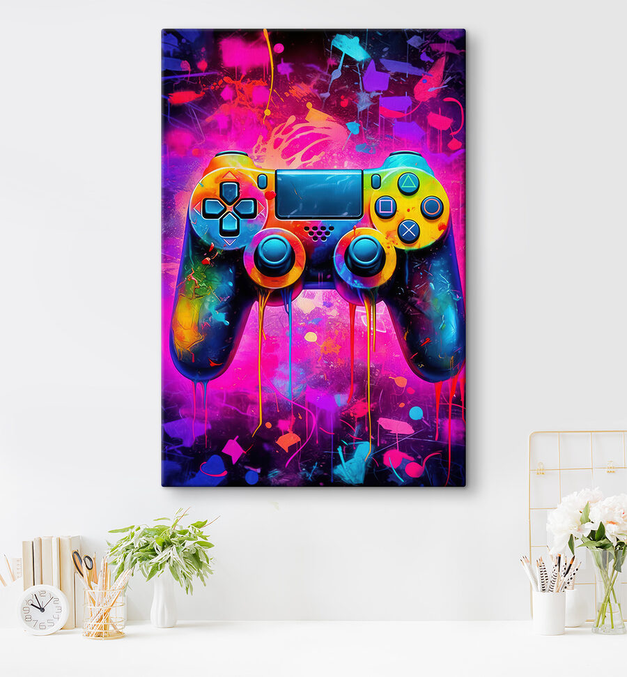 Kleurrijke videogamecontroller Kleurrijke videogamecontroller