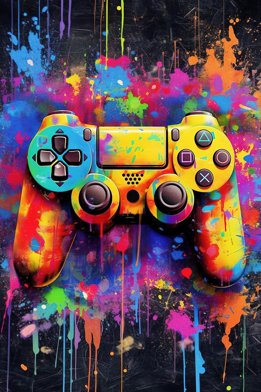 Kleurrijke videogamecontroller