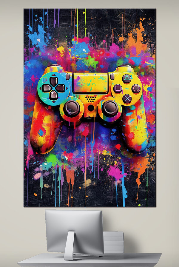Kleurrijke videogamecontroller Kleurrijke videogamecontroller