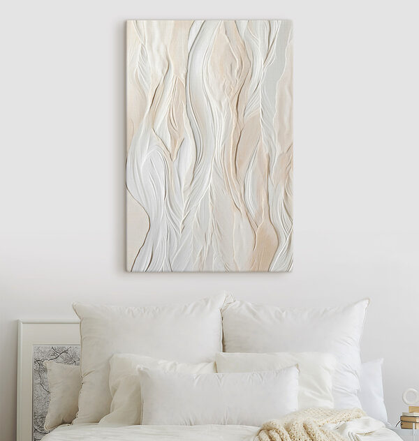 White wall with wavy lines White wall with wavy lines