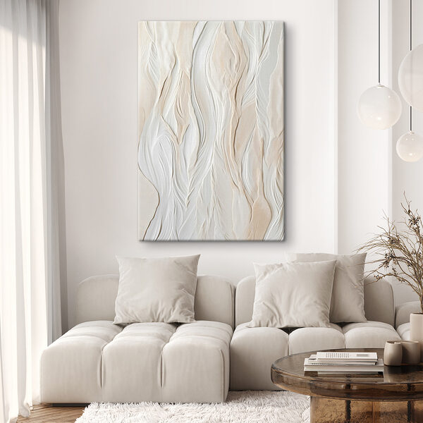 White wall with wavy lines White wall with wavy lines