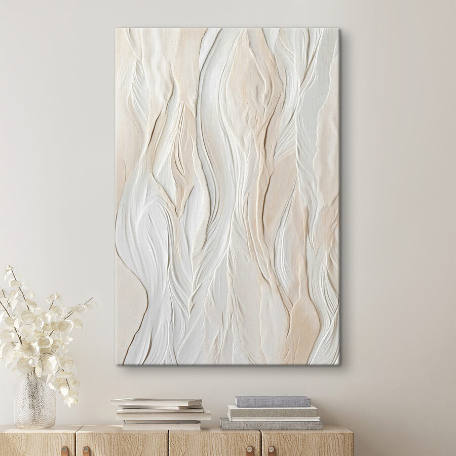 Canvas Schilderijen Witte muur met golvende lijnen - Afbeelding 5