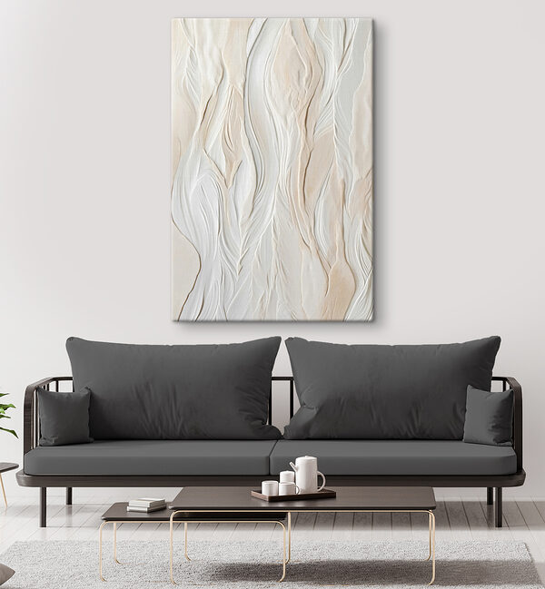 White wall with wavy lines White wall with wavy lines