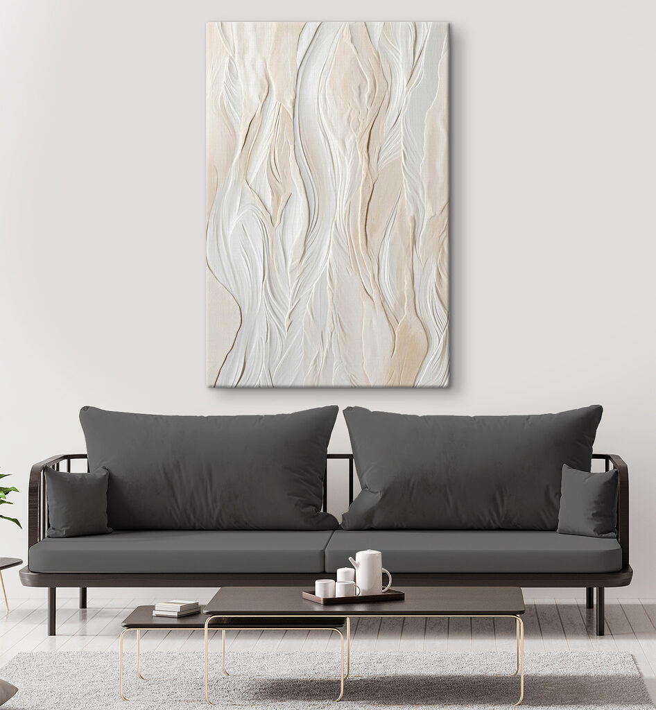 White wall with wavy lines