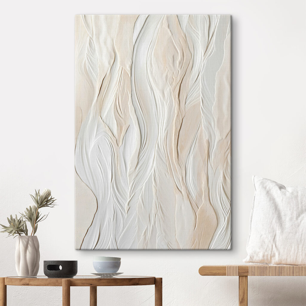 White wall with wavy lines
