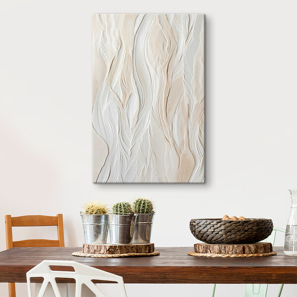 White wall with wavy lines White wall with wavy lines