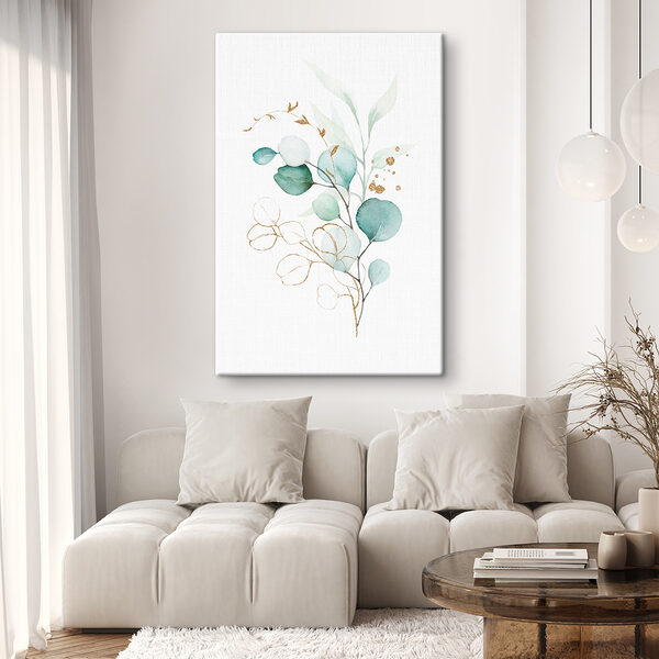 Aquarel van een tak met bladeren Aquarel van een tak met bladeren